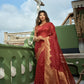 Vardha Apple Red Banarasi - Organza Saree | Swadesiicart