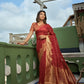Vardha Apple Red Banarasi - Organza Saree | Swadesiicart