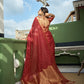 Vardha Apple Red Banarasi - Organza Saree | Swadesiicart