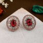 Shoshaa Rose Gold-Polished & White Circular Studs | Swadesiicart