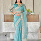 Tikhi Imli Floral Gotta Patti Organza Heavy Work Saree | Swadesiicart