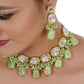 Tehzeeb Creations Back Meenakari Gold-Polished Tika Earring Jewellery Set Uncut Kundan Big Faux Kundan Dibbi Kundan Choker Necklace Set | Swadesiicart