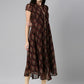 Souchii Women Brown & Red Floral Printed Block Print Kurta - Swadesiicart