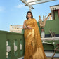 Vardha Amber Yellow Golden Zari Banarasi Organza Saree | Swadesiicart