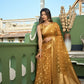 Vardha Amber Yellow Golden Zari Banarasi Organza Saree | Swadesiicart