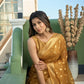 Vardha Amber Yellow Golden Zari Banarasi Organza Saree | Swadesiicart