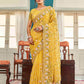 Tikhi Imli Yellow Ethnic Motifs Beads and Stones Embroidered Saree | Swadesiicart