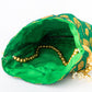 NR By Nidhi Rathi Green & Gold-Toned Banarasi Printed Potli Clutch - Swadesiicart