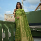 Vardha Lime Green Golden Zari Banarasi Organza Saree | Swadesiicart
