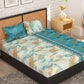 Story@home Blue & White Floral Microfiber 180 TC Queen Bedsheet With 2 Pillow Covers - Swadesiicart