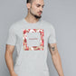 Alcis Men Grey Melange Typography Printed Slim Fit Gym T-shirt | Swadesiicart