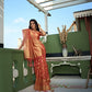 Vardha Tangerine Orange Golden Zari Banarasi Organza Saree | Swadesiicart