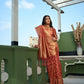 Vardha Tangerine Orange Golden Zari Banarasi Organza Saree | Swadesiicart