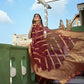 Vardha Ruby Red Golden Zari Banarasi Organza Saree | Swadesiicart