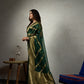 Vardha Emerald Green Golden Zari Banarasi Organza Saree | Swadesiicart