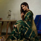 Vardha Emerald Green Golden Zari Banarasi Organza Saree | Swadesiicart