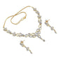 Tehzeeb Creations Gold-Polished American Diamond (AD) White Color Pendant Set for Girls & Women - Swadesiicart
