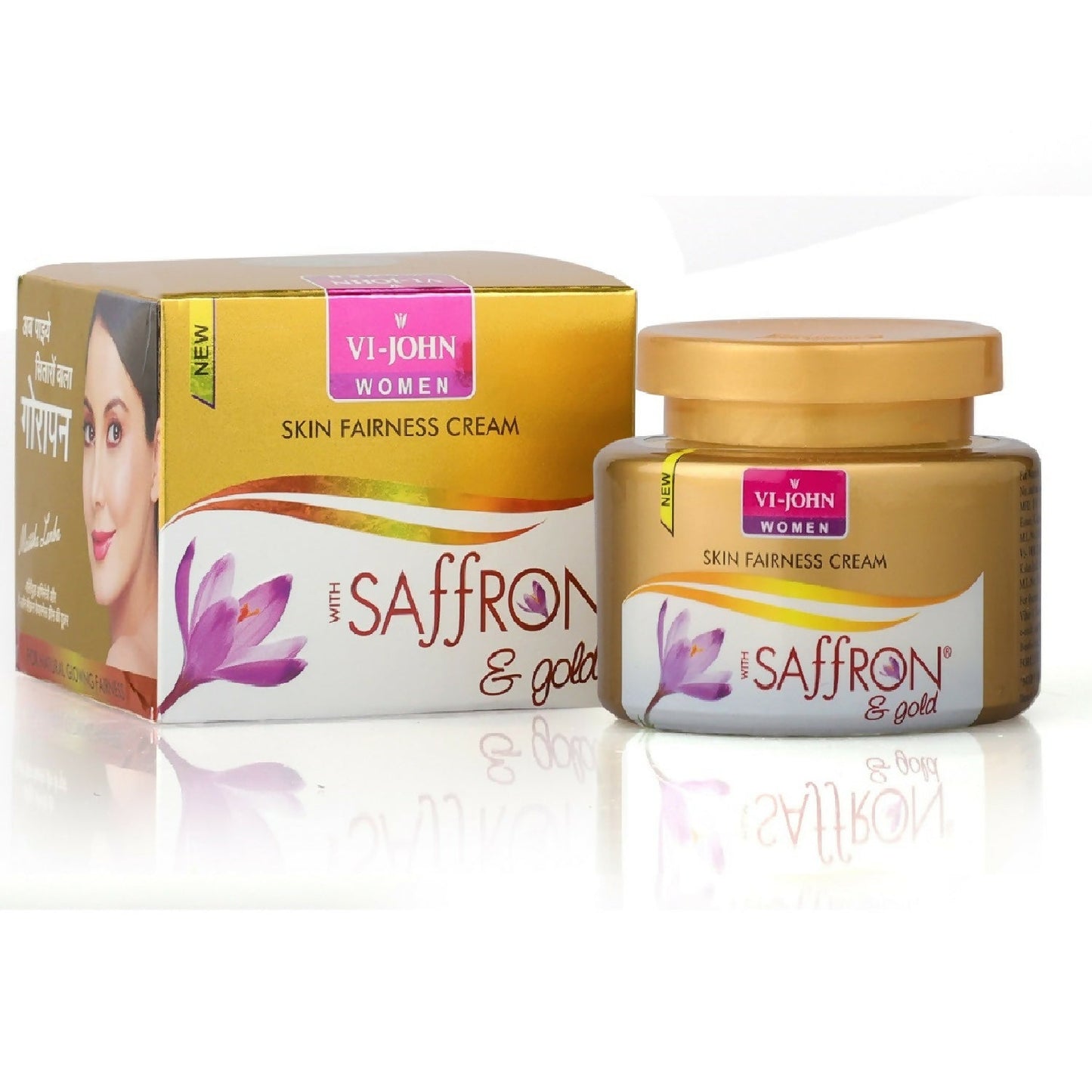 VI-JOHN Saffron Gold Skin Fairness Cream with Vitamin E & Mulberry Extracts | Swadesiicart