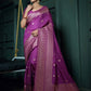 Vardha Byzantium Purple Golden Zari Banarasi Silk Saree | Swadesiicart