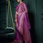 Vardha Byzantium Purple Golden Zari Banarasi Silk Saree | Swadesiicart