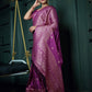 Vardha Byzantium Purple Golden Zari Banarasi Silk Saree | Swadesiicart
