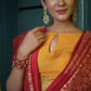 Vardha Crimson Red Golden Zari Banarasi Silk Saree | Swadesiicart