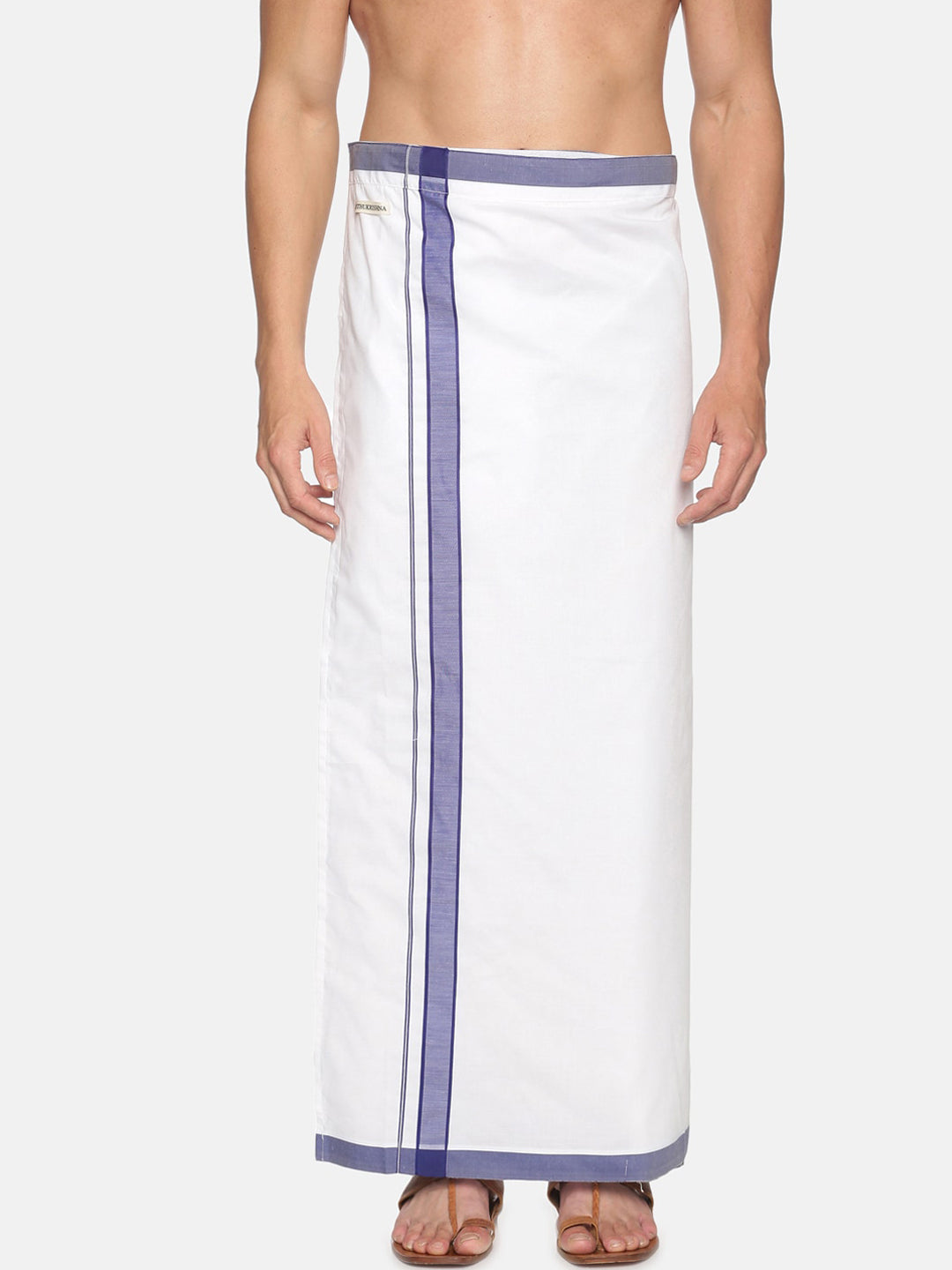 Sethukrishna Men Pack Of 2 Solid Cotton Dhotis | Swadesiicart