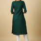 HERE&NOW Green Floral Yoke Design Gotta Patti Kurta - Swadesiicart