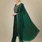Jyoti Fashion Women's Dark Green Silk Blend Embroidery & Sequence work Kurta with Trouser & Dupatta | Swadesiicart