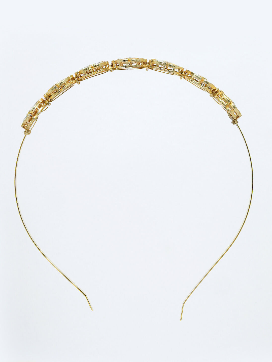 NVR Women's Gold-Polished Kundan Embellished Hairband - Swadesiicart