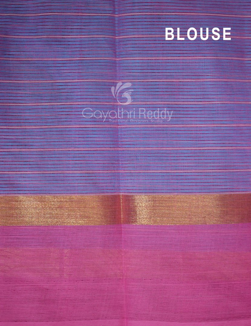 Sky Blue Coloured With Checks Pure Mangalgiri Cotton Saree By Gayathri Reddy Designer Studio | Swadesiicart