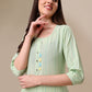 Kalini Striped Puff Sleeves Kurta with Trousers - Swadesiicart