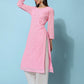 Kalini Ethnic Motifs Embroidered Chikankari Georgette Straight Kurta | Swadesiicart