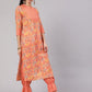 Aks Floral Printed Round Neck Pure Cotton Kurta with Trousers