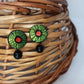 Terracotta Button Tops Ear Studs With Drops