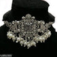 Tehzeeb Creations Women's Silver Colour Necklace With Peacock Design - Swadesiicart
