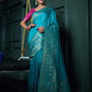 Vardha Sapphire Blue Golden Zari Banarasi Silk Saree | Swadesiicart