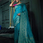 Vardha Sapphire Blue Golden Zari Banarasi Silk Saree | Swadesiicart