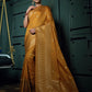 Vardha Mustard Yellow Golden Zari Banarasi Silk Saree | Swadesiicart