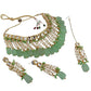 Tehzeeb Creations Back Meenakari Gold-Polished Square Shape Tika Earring Jewellery Set Uncut Kundan Big Faux Kundan Dibbi Kundan Choker Necklace Set | Swadesiicart
