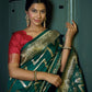 Vardha Phthalo Green Golden Zari Banarasi Silk Saree | Swadesiicart