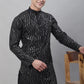 Sojanya Sequined Mandarin Collar Pure Cotton Kurta | Swadesiicart