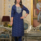 Partywear Designer Blue cotton Stitched Suit With Dupatta - Tanisha | Swadesiicart