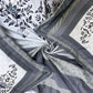 BELLA CASA Off White & Blue Ethnic Motifs 350 TC Cotton King Bedsheet with 2 Pillow Covers