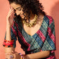 InWeave Teal Hunter Batik Floral Foil Waist Tie-Up Co Ord Set - Swadesiicart