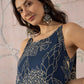 InWeave Peacock Teal Rose Leaf Strappy Set - Swadesiicart