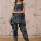 InWeave Peacock Teal Rose Leaf Strappy Set - Swadesiicart