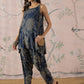 InWeave Peacock Teal Rose Leaf Strappy Set - Swadesiicart