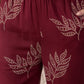 InWeave Dark Maroon Leaf Halter Strappy Set - Swadesiicart