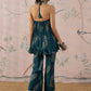 InWeave Dark Teal Leaf Halter Strappy Set - Swadesiicart